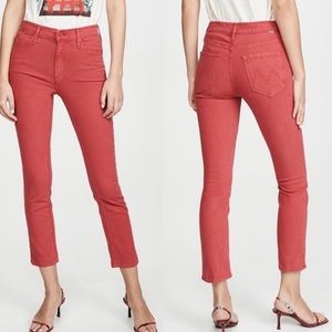 MOTHER Looker High-Waisted Skinny Jeans Hot Rod Red Size 29